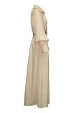 Fashion Street Solid Turndown Collar Princess Dresses