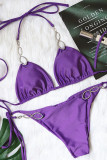 Fashion Sexy Solid Split Joint Frenulum Swimwears