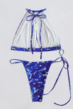Fashion Vacation Print Split Joint Swimwears