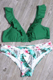 Fashion Sexy Print Split Joint Swimwears