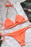 Fashion Sexy Solid Split Joint Frenulum Swimwears