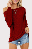 Casual Solid Buckle Oblique Collar Tops