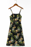 Fashion Elegant Floral Split Joint Backless Strapless Waist Skirt Dresses