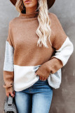Fashion Street Striped Pullovers Half A Turtleneck Tops