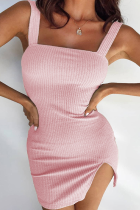 Sexy Solid Backless Pullovers Strap Dress Dresses