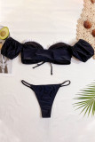 Fashion Simplicity Solid Split Joint Swimwears