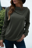 Fashion Casual Solid Split Joint Turndown Collar T-Shirts