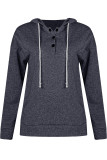 Fashion Casual Solid Split Joint Hooded Collar Tops
