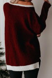Fashion Casual Color Lump Split Joint O Neck Tops