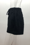 Fashion Casual Solid Pocket Loose High Waist Straight Bottoms