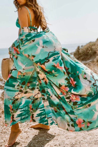 Fashion Vacation Print Swimwears Cover Up