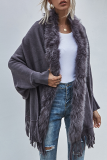 Casual Solid Tassel Split Joint Tops Sweater