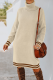 Casual Striped Basic Turtleneck Dresses