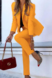 Fashion British Style Solid Split Joint Turn-back Collar Long Sleeve Two Pieces