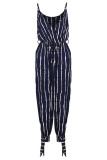 Fashion Casual Print Split Joint V Neck Loose Jumpsuits