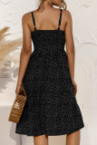 Fashion Casual Print Split Joint Spaghetti Strap A Line Dresses