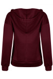 Fashion Casual Solid Split Joint Hooded Collar Tops