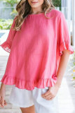 Fashion Casual Solid Split Joint O Neck T-Shirts