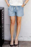 Fashion Casual Solid Frenulum Loose Mid Waist Bottoms