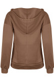 Fashion Casual Solid Split Joint Hooded Collar Tops