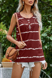 Fashion Casual Striped Split Joint O Neck Tops