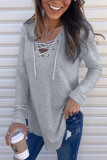 Fashion Casual Adult Solid Split Joint V Neck Tops