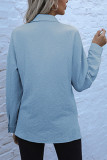 Fashion Street Solid Split Joint Turndown Collar Tops