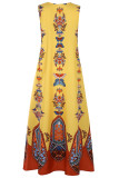 Fashion Sexy Print V Neck Printed Dresses
