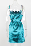Fashion Street Solid Spaghetti Strap A Line Dresses