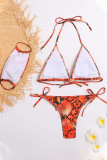 Fashion Sexy Print Frenulum Swimwears