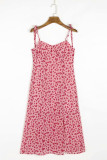 Fashion Street Print Slit Spaghetti Strap A Line Dresses