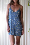 Vacation Floral V Neck Mini Dress Dresses