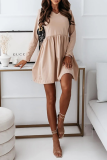 Casual Solid Split Joint V Neck A Line Dresses