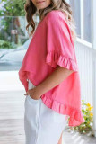 Fashion Casual Solid Split Joint O Neck T-Shirts