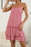 Fashion Sweet Polka Dot Split Joint Spaghetti Strap Cake Skirt Dresses