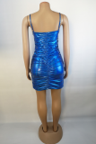Sexy Gradual Change Split Joint Spaghetti Strap Wrapped Skirt Dresses