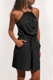 Fashion Simplicity Print Split Joint Spaghetti Strap A Line Dresses