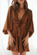 Fashion Casual Solid Split Joint V Neck A Line Dresses
