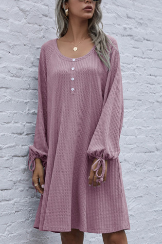 Fashion Casual Solid O Neck Long Sleeve Dress Dresses