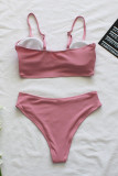 Fashion Simplicity Solid Split Joint Swimwears