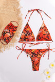 Fashion Sexy Print Frenulum Swimwears