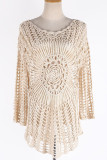Fashion Vacation Solid Hollowed Out Swimwears Cover Up
