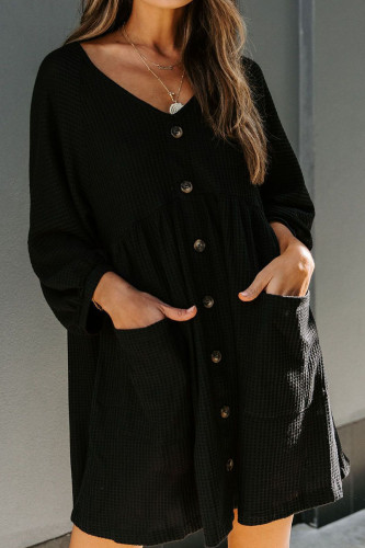 Fashion Casual Solid Split Joint V Neck A Line Dresses