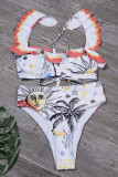 Fashion Sexy Print Split Joint Swimwears