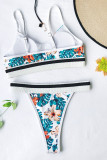 Fashion Vacation Print Split Joint Swimwears