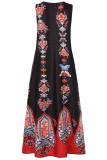 Fashion Sexy Print V Neck Printed Dresses