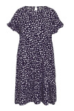 Fashion Street Print Flounce O Neck Printed Dress Dresses