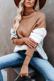 Fashion Street Striped Pullovers Half A Turtleneck Tops