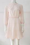 Fashion Street Adult Solid Split Joint Half A Turtleneck Long Sleeve Mini A Line Dresses