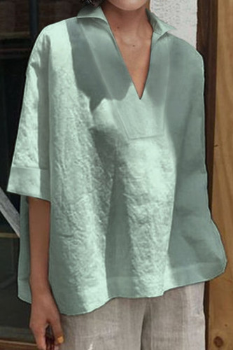 Fashion Celebrities Solid V Neck Tops